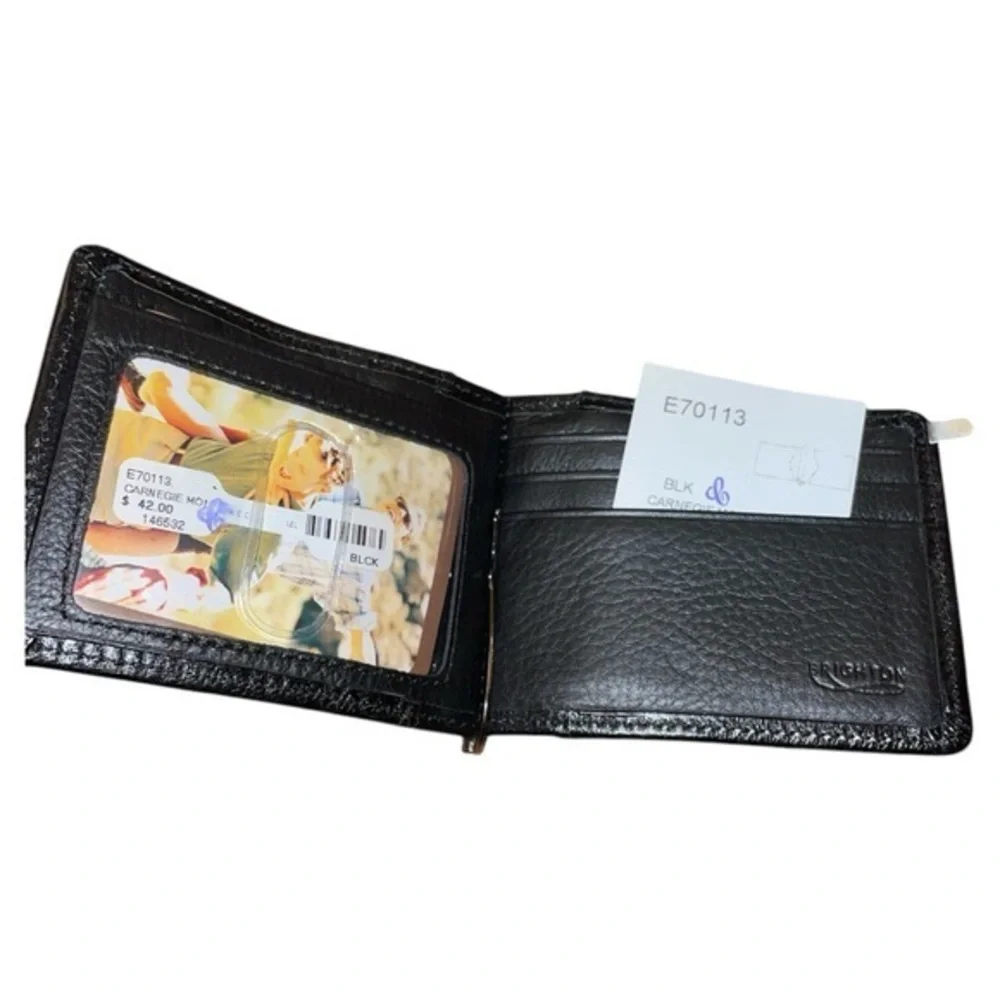 Brighton Men’s‎ Black Leather Carnegie Money Clip Wallet NWT
